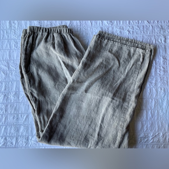 Flax Natural Sociable Flood Wide Leg Linen Pants Large - Picture 5 of 16